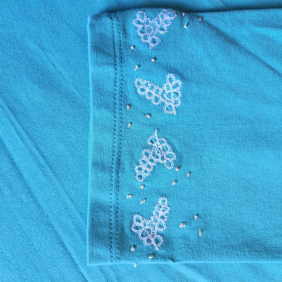 DENIM & Co White jean jacket with embroidery & beading. Matching top si… - Picture 12 of 16